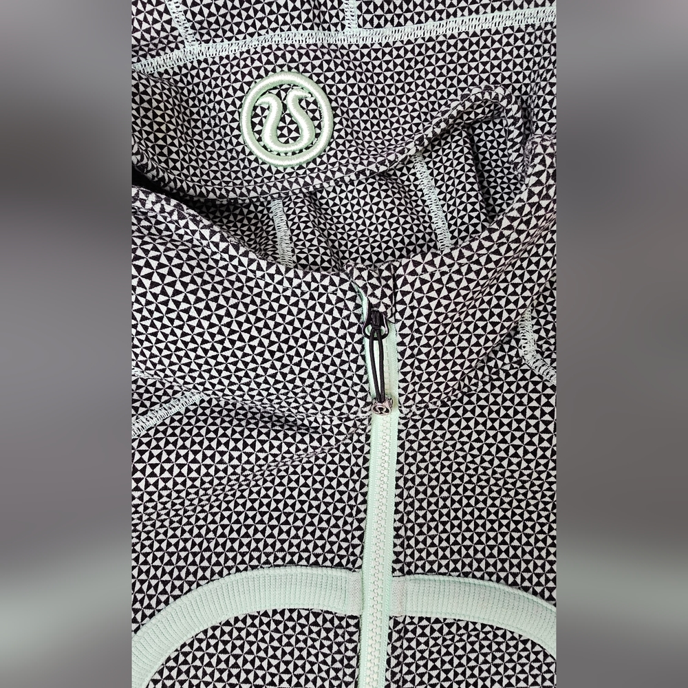 Lululemon Scuba Double Diamond Hooded Lined Zip-Up teal Hoodie Jacket - Picture 9 of 10